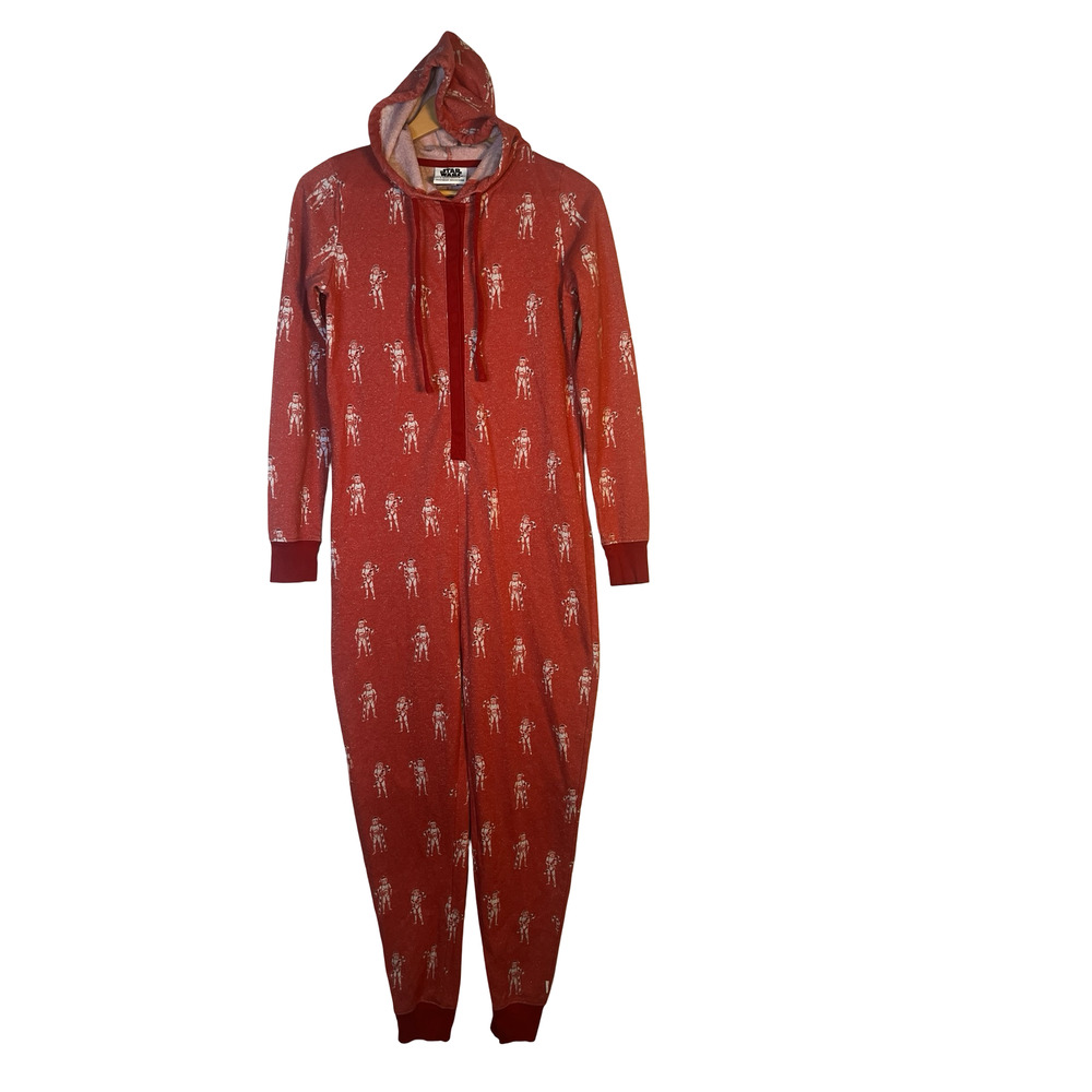 Star Wars One-piece Pajamas Womens Small‎ Hooded Stormtrooper Christmas PJ's
